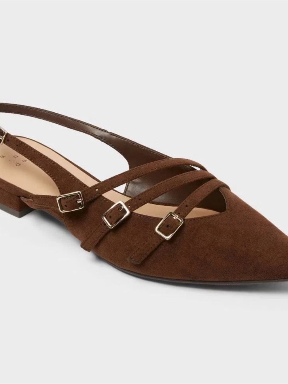 A New Day Twiggy Brown Faux Suede Sligback Flats